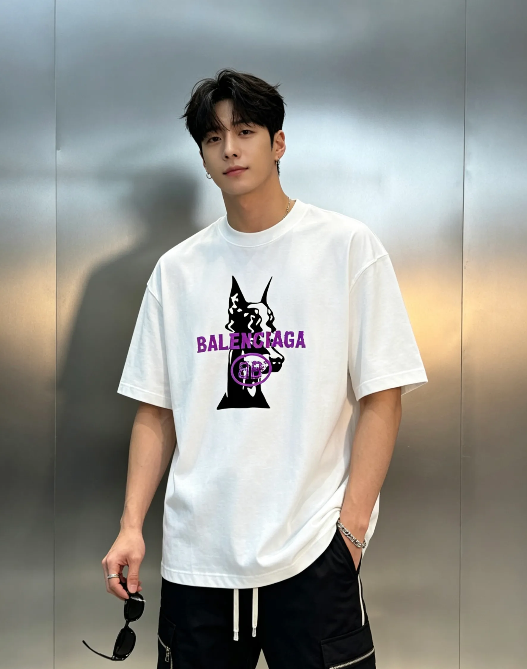 ⚜️Balenciaga New Arrival T. Same Style❤️New Arrival T ， 280g ， Breathable， ！ Black +Purple“BALENCIAGA” ， . ✨ ， ， ！ ， ， ！ ！ ：Black. .White.Sizes：S-3XL ‼️（175/145 L）